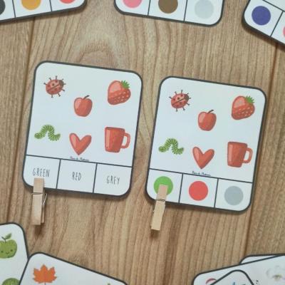 LES CARTES A PINCES DES COULEURS - ANGLAIS -