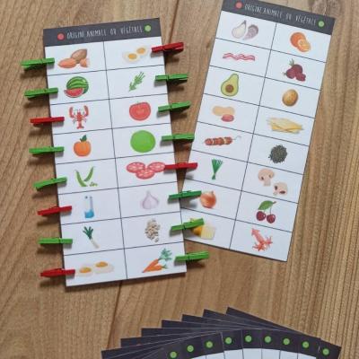 CARTES A PINCES - ORIGINE ANIMALE OU VEGETALE